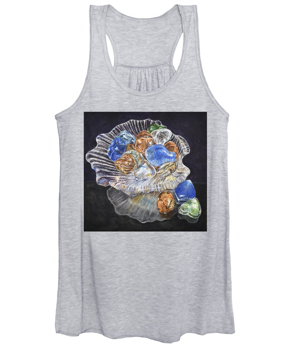 Glass Women's Tank Top featuring the painting Reflections on Reflections by Wendy Keeney-Kennicutt