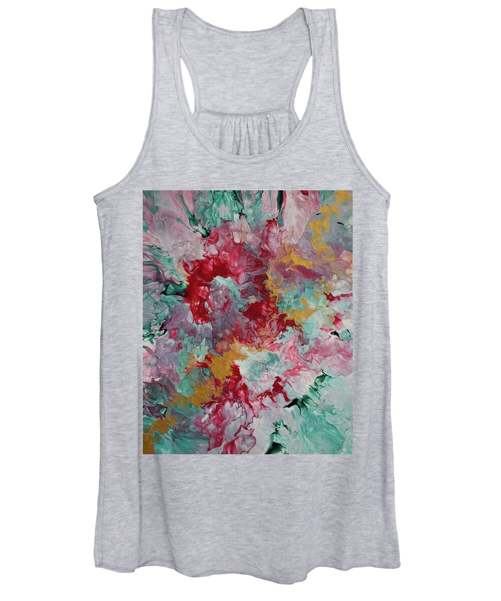 Pour Women's Tank Top featuring the mixed media Gold and Rose by Aimee Bruno