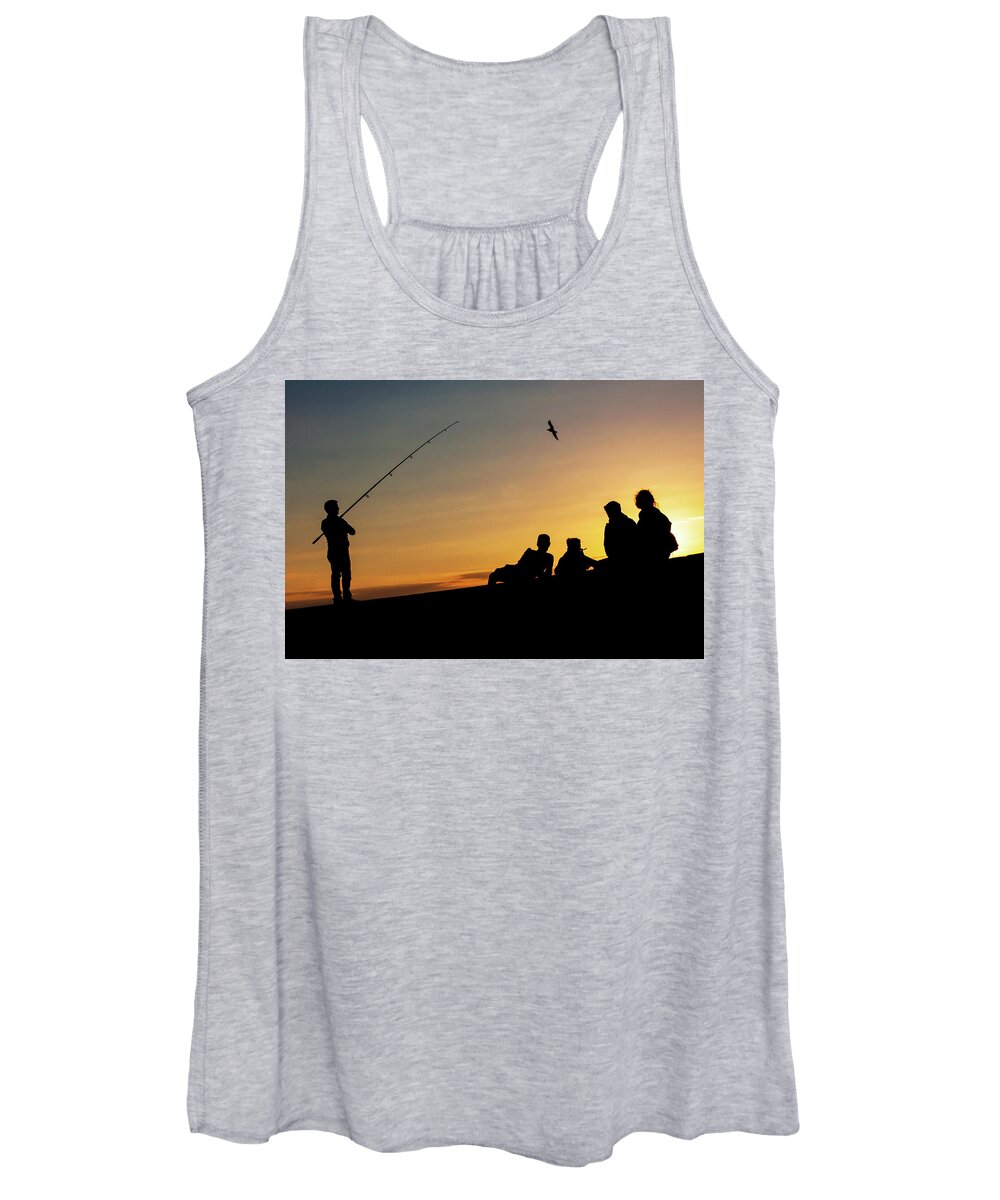 Howth Women's Tank Top featuring the photograph Fishing for the Sun - Howth, Dublin by John Soffe