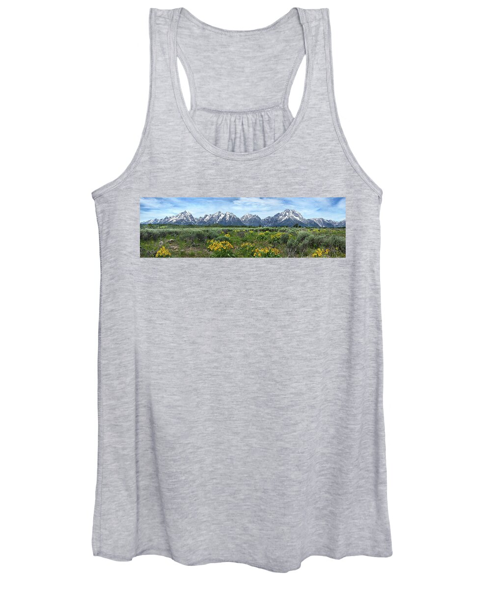 Grandtetons Women's Tank Top featuring the photograph Grand Tetons Panoramic by Phil Koch