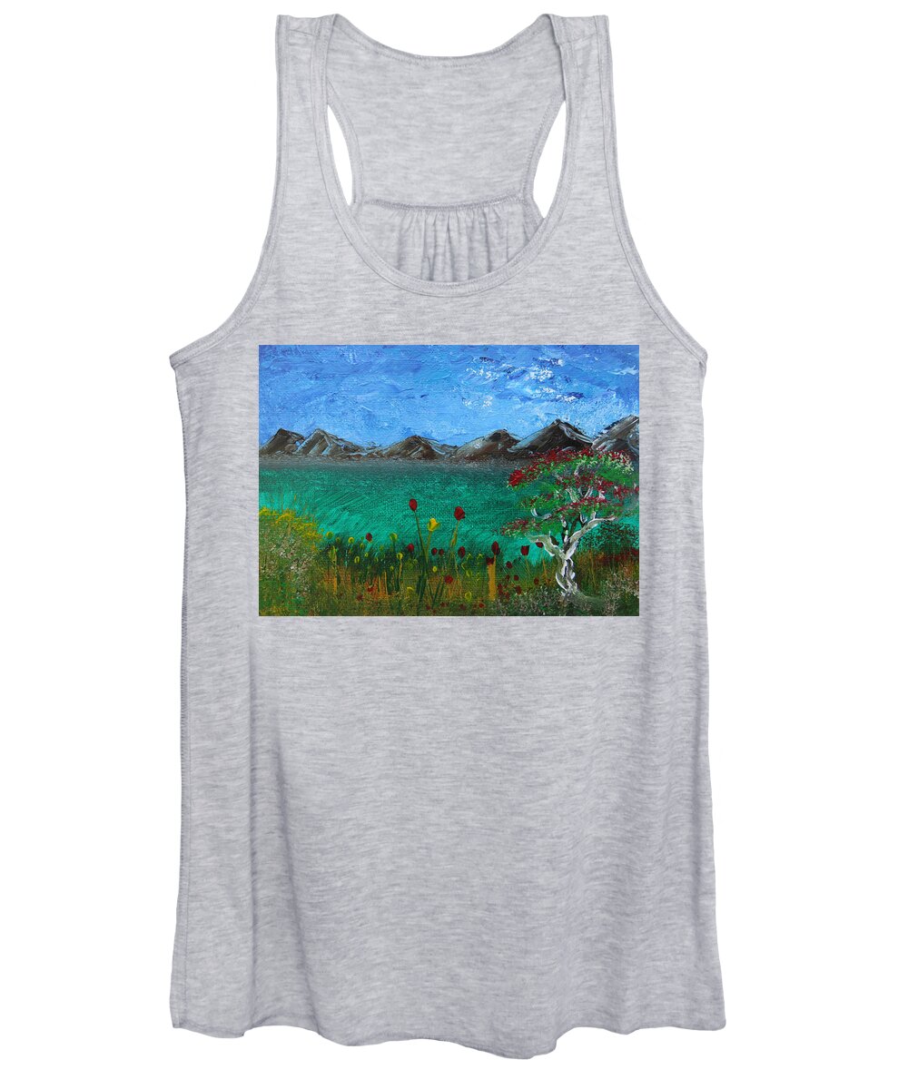 Meadow Women's Tank Top featuring the painting Grassy Meadow by Raymond Fernandez