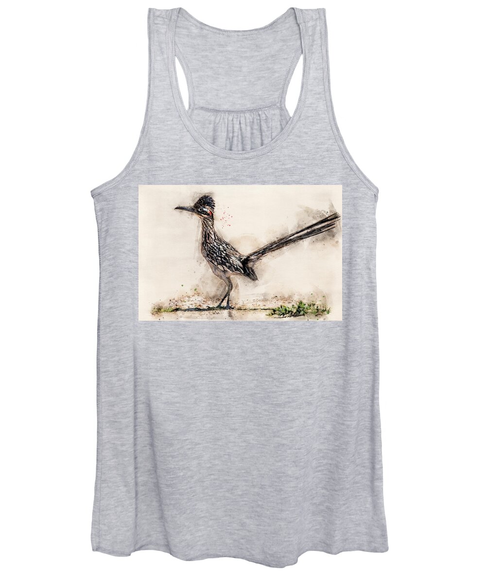 Greater Roadrunner Women's Tank Top featuring the photograph Greater Roadrunner by Michael Arend