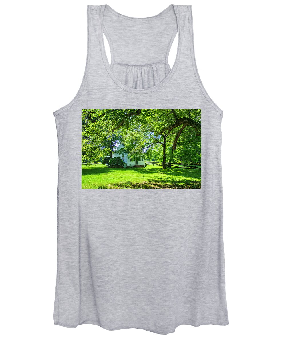 Color Women's Tank Top featuring the photograph Green Springs 2 by Alan Hausenflock