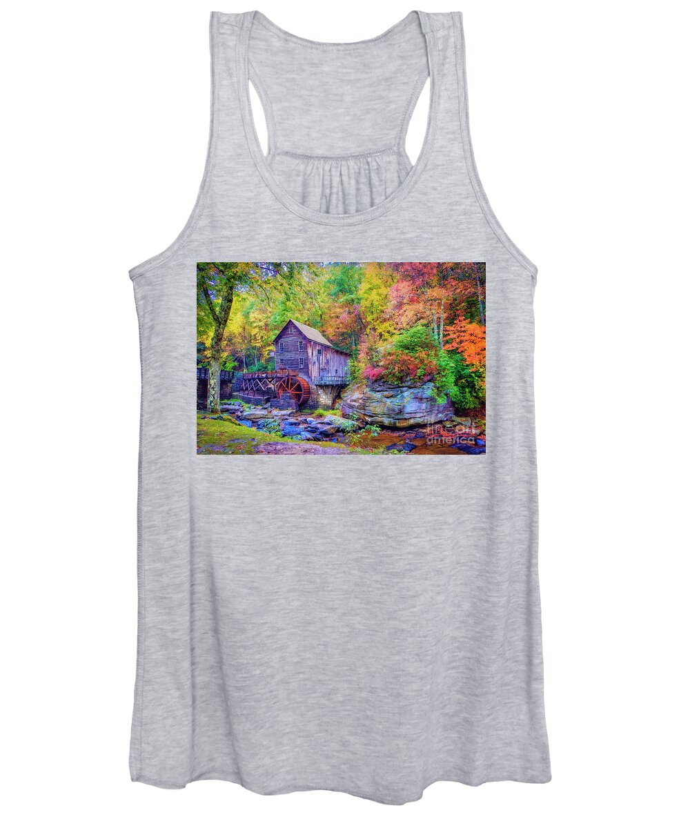 Landscape Women's Tank Top featuring the photograph Grist Mill by Tom Watkins PVminer pixs