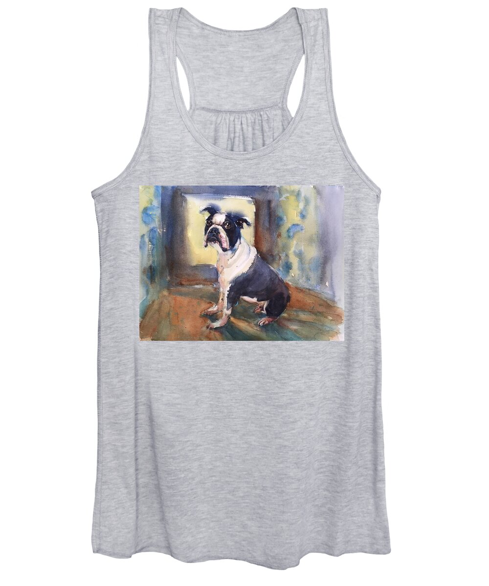 Dog Women's Tank Top featuring the painting Gus by Judith Levins