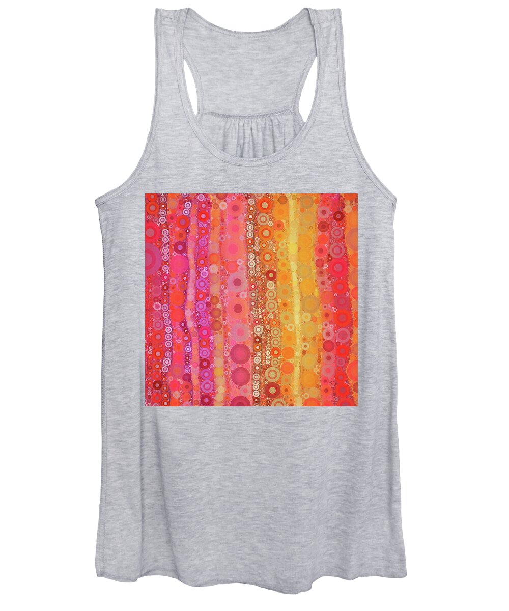 Circles Women's Tank Top featuring the digital art Happy Bubbles Abstract by Peggy Collins