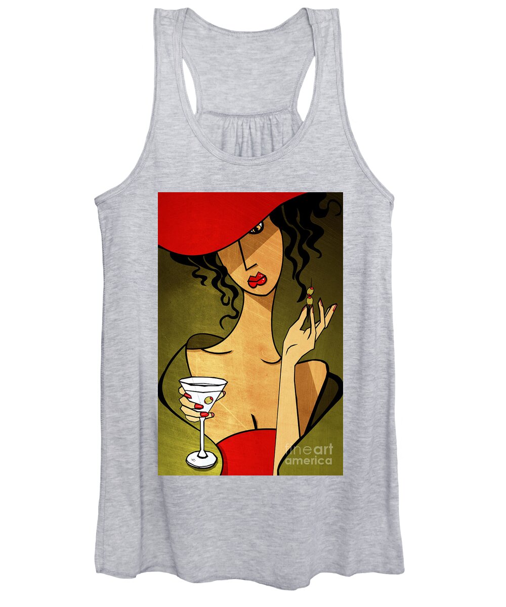 Food Women's Tank Top featuring the mixed media Happy Hour by Sannel Larson