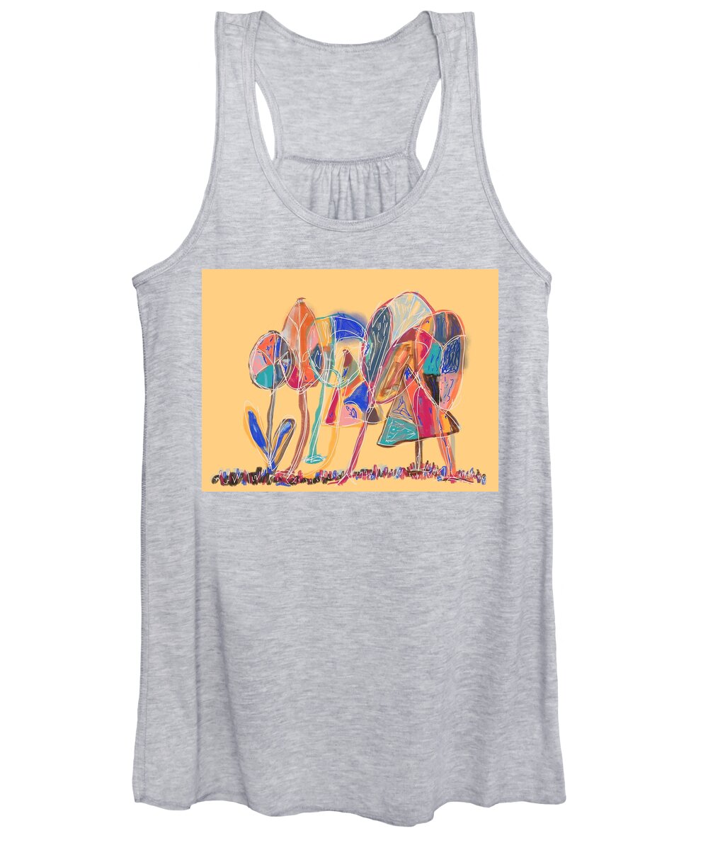 Colorado Women's Tank Top featuring the drawing Happy Trees 05 by Pam O'Mara