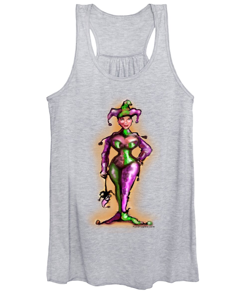 Jester Women's Tank Top featuring the painting Harlequin by Kevin Middleton