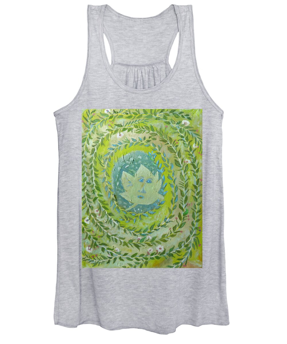 Waiting For Spring Women's Tank Top featuring the painting He is waiting for spring by Elzbieta Goszczycka