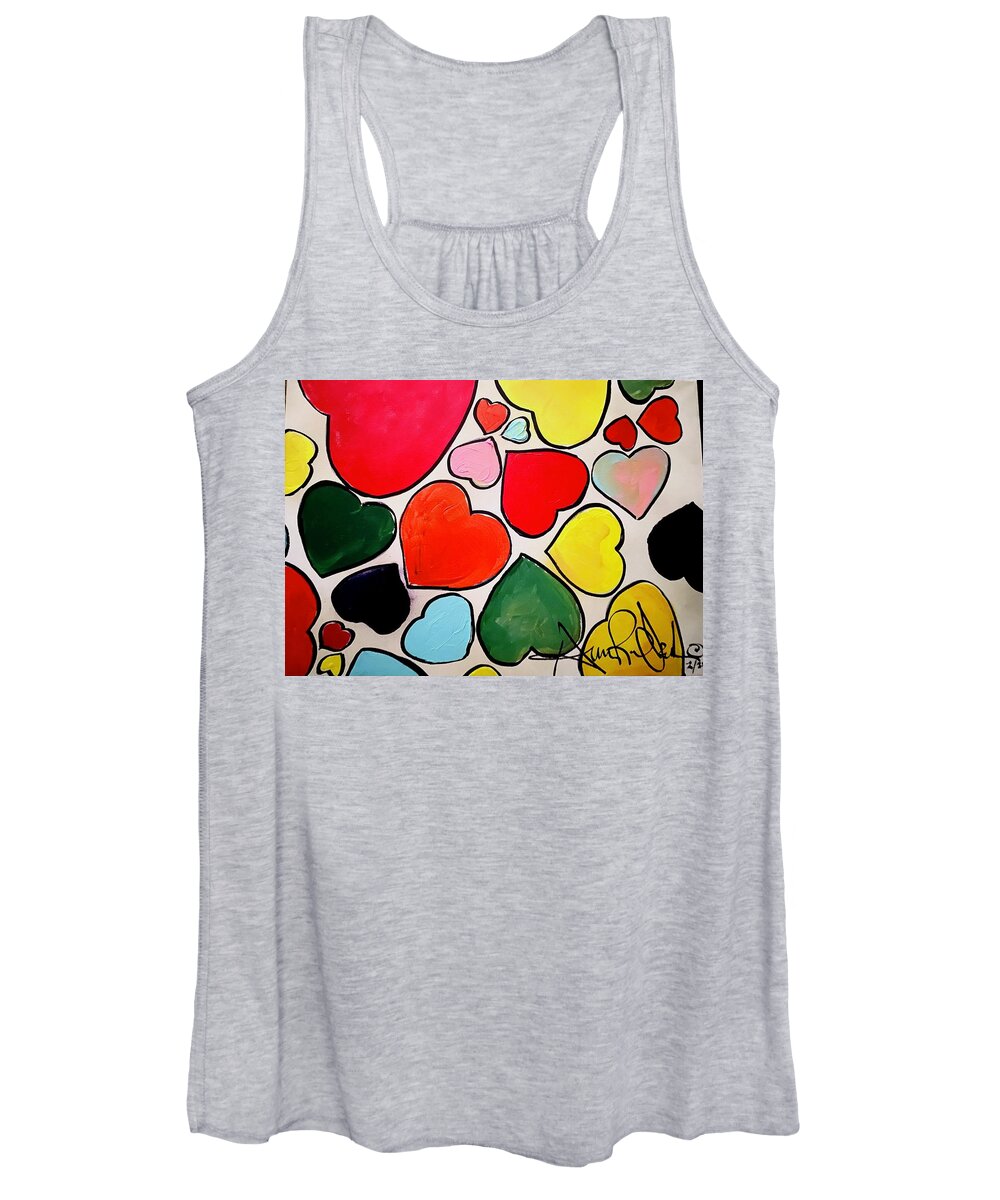  Women's Tank Top featuring the painting Hearts by Angie ONeal