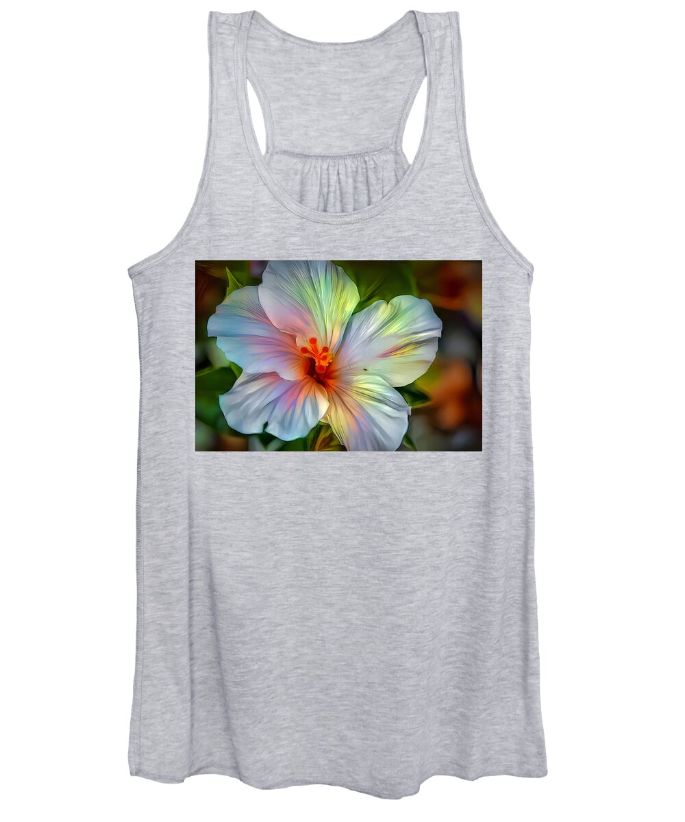 Hibiscus Women's Tank Top featuring the photograph Heavenly Hibiscus by Debra Kewley