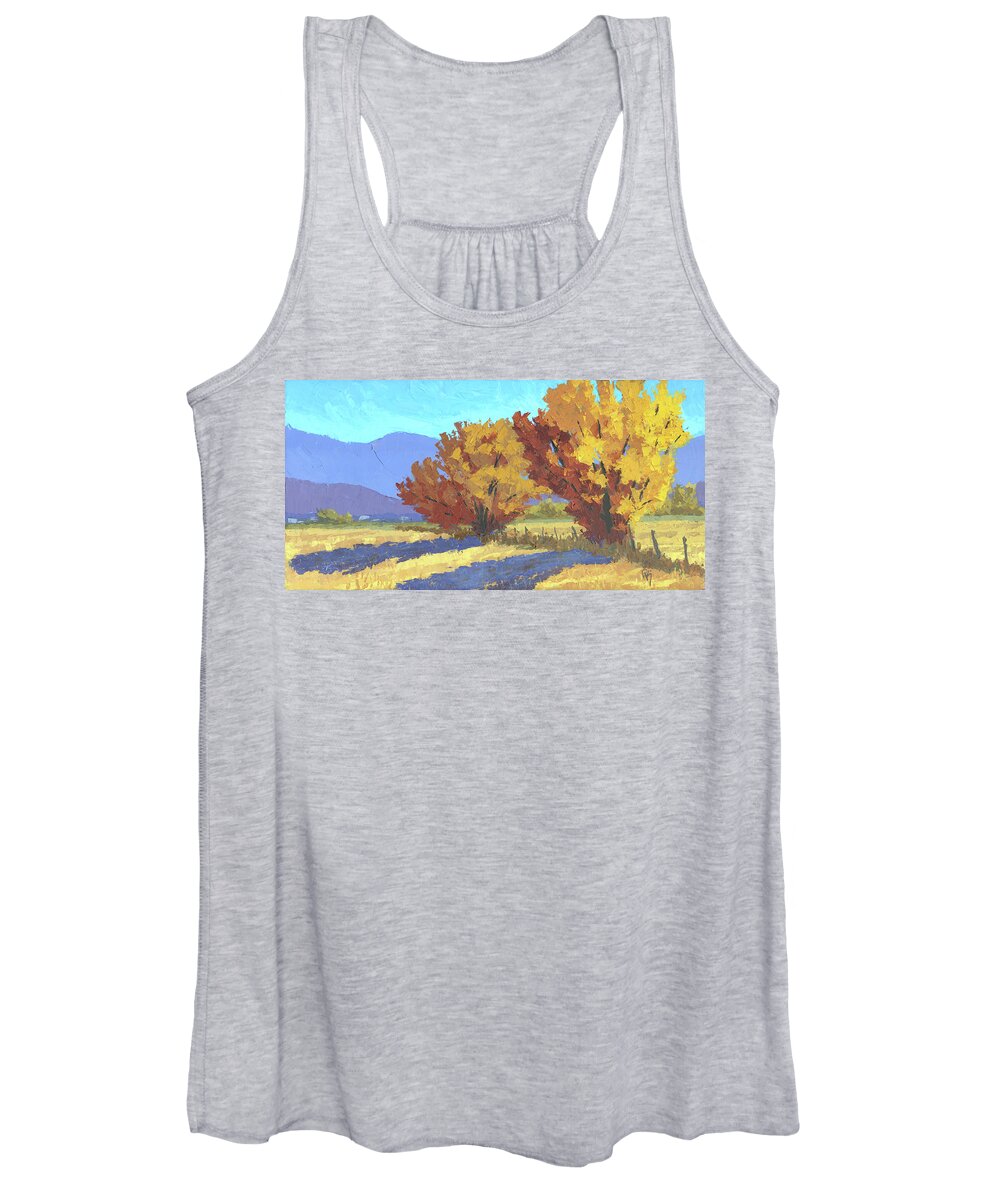 Landscape Women's Tank Top featuring the painting Heber Valley Autumn by David King Studio