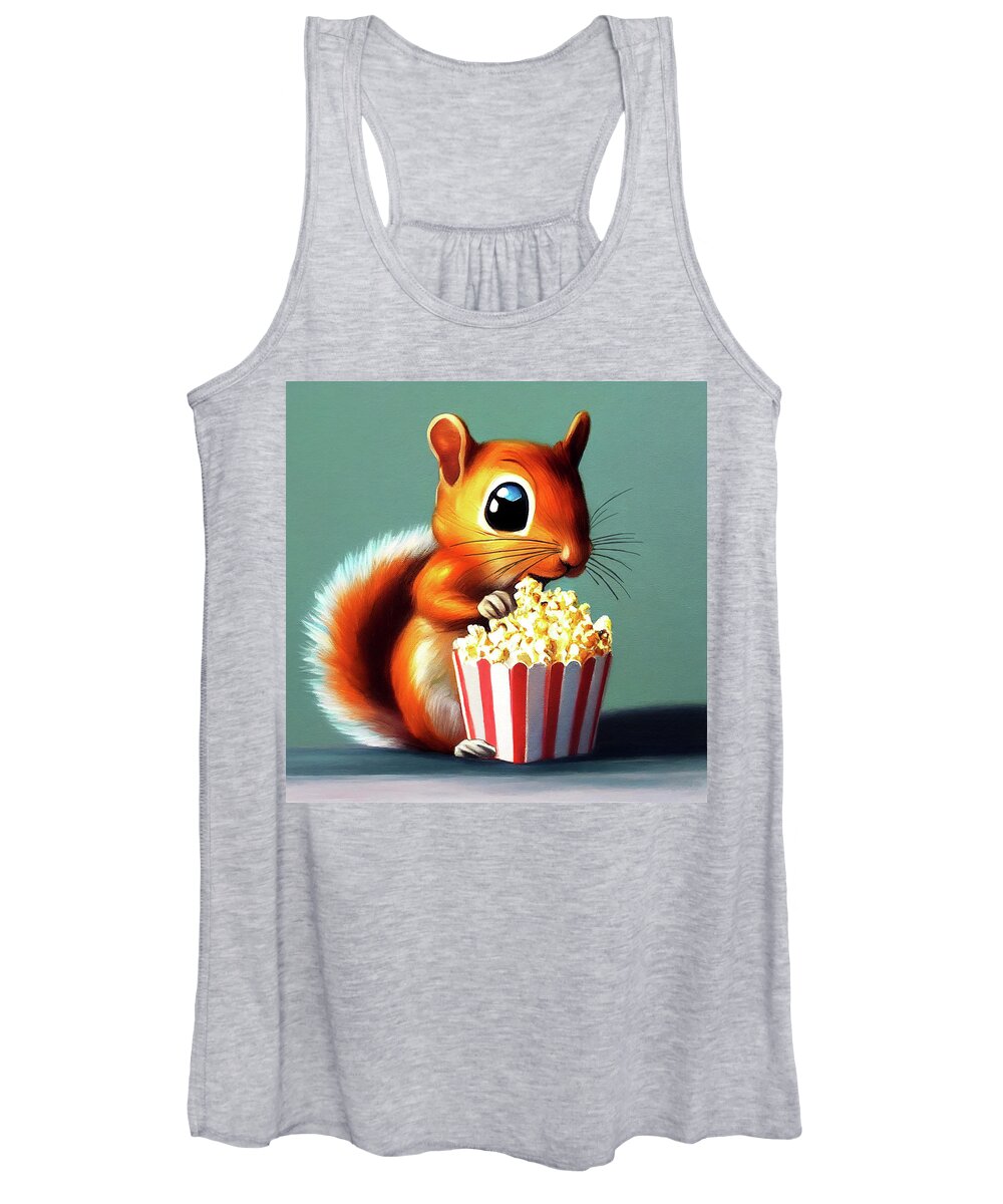 Squirrels Women's Tank Top featuring the photograph Here For The Show - Squirrel Art by Mark Tisdale