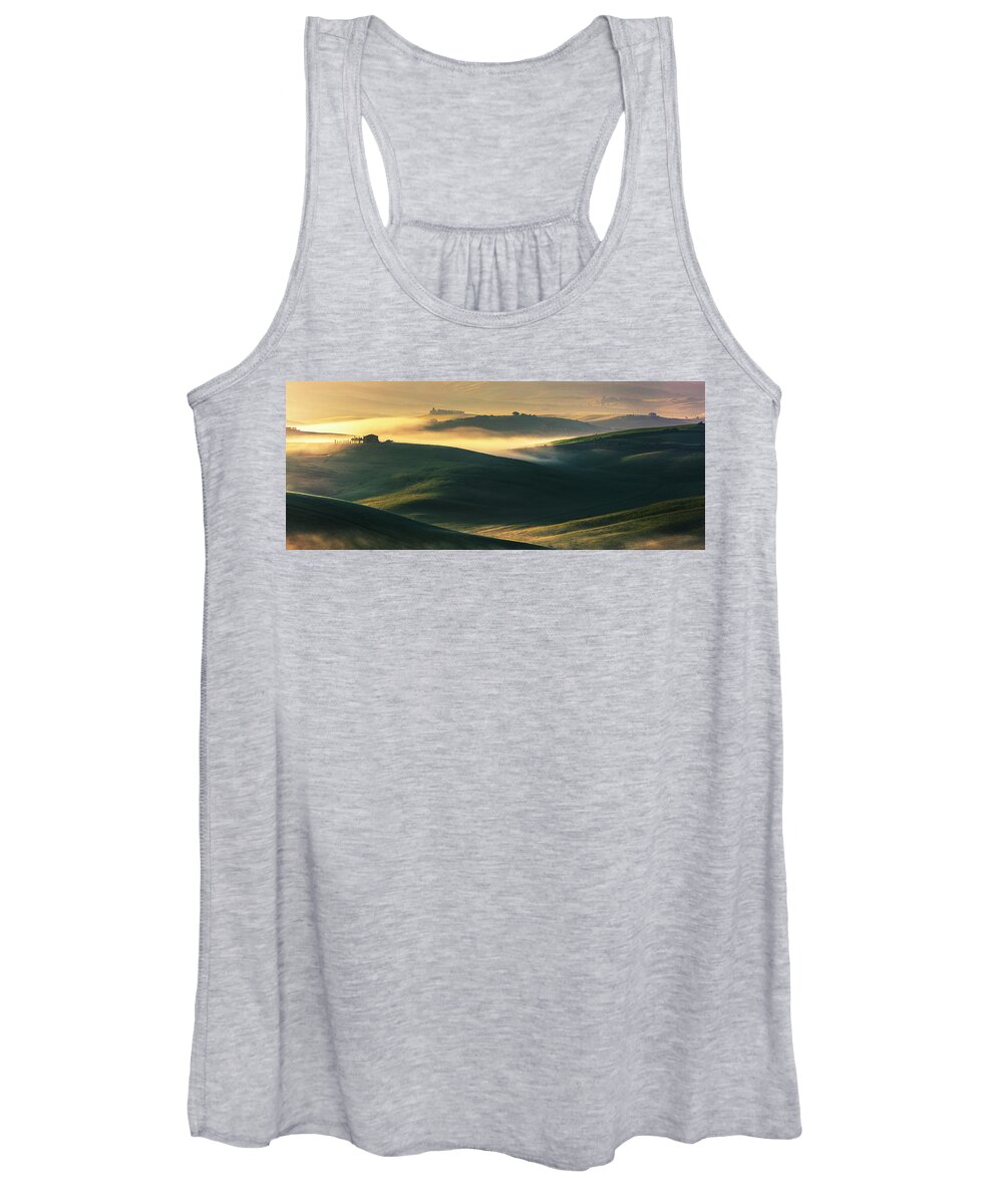 Italy Women's Tank Top featuring the photograph Hilly Tuscany Valley by Evgeni Dinev