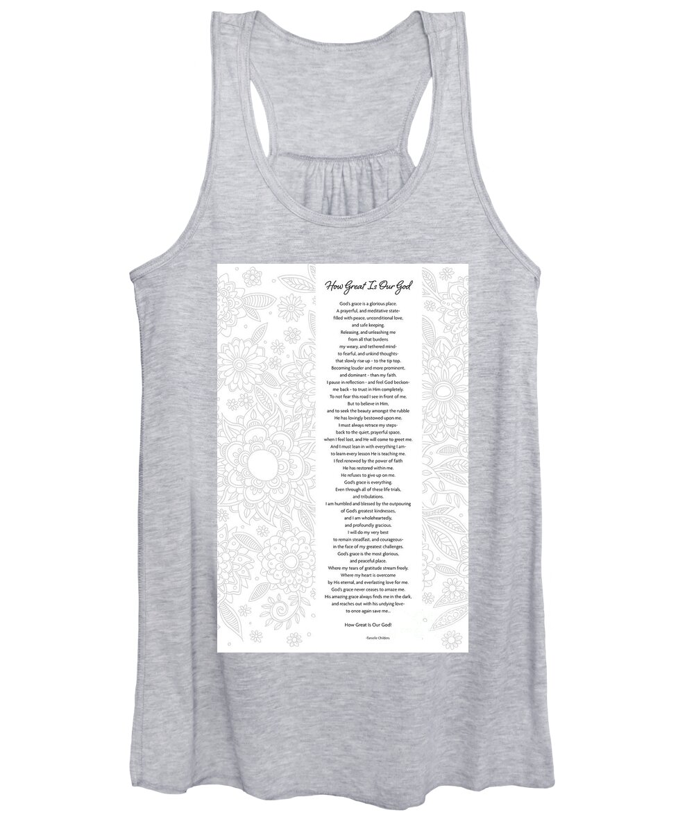 God's Grace Women's Tank Top featuring the digital art How Great Is Our God - Poetry by Tanielle Childers
