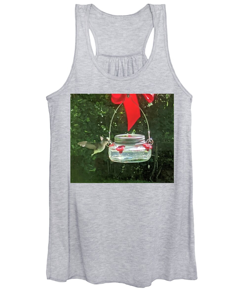  Women's Tank Top featuring the photograph Hummingbirds Breakfast by Ed Smith