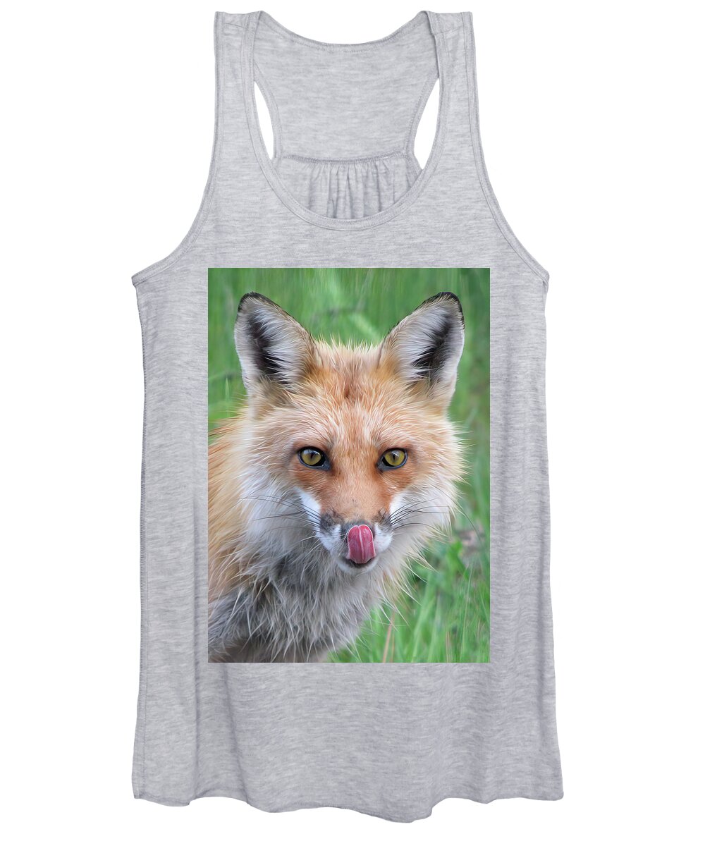 Hungry Women's Tank Top featuring the photograph Hungry Fox by White Mountain Images