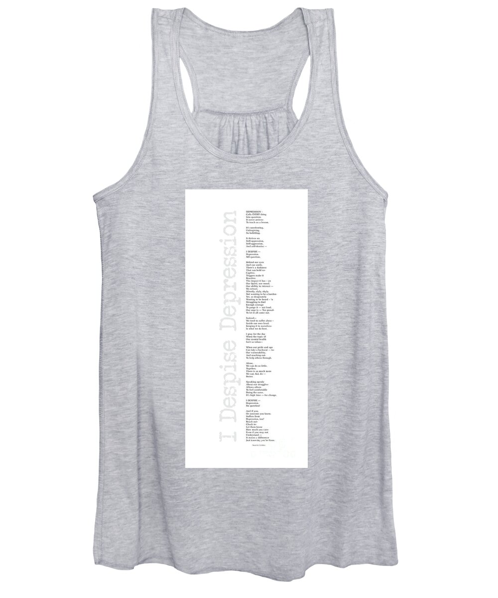Depression Poem Women's Tank Top featuring the digital art I Despise Depression by Tanielle Childers