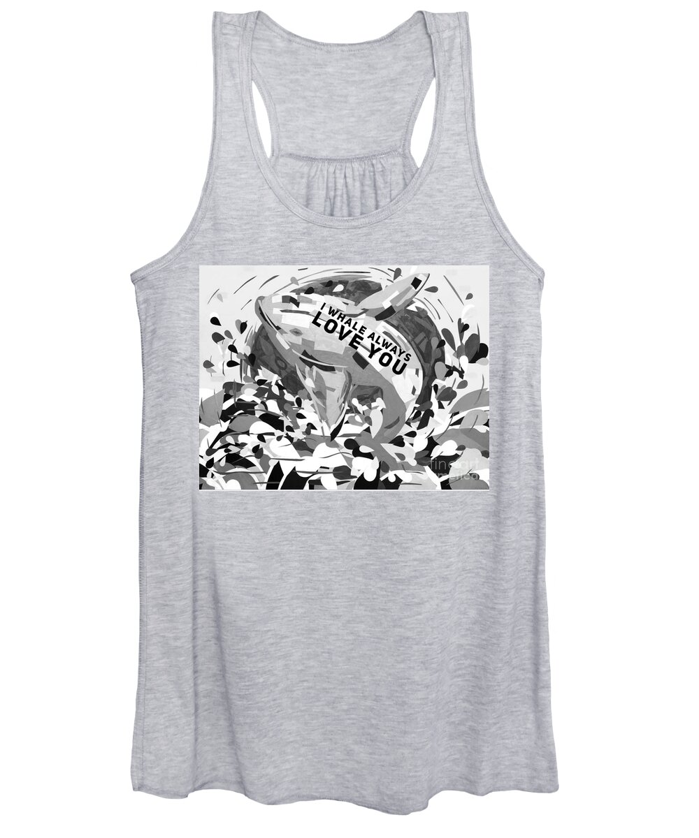 Pacific Coast Women's Tank Top featuring the painting I Whale Always Love You Whale Breaching Painting by Christie Olstad