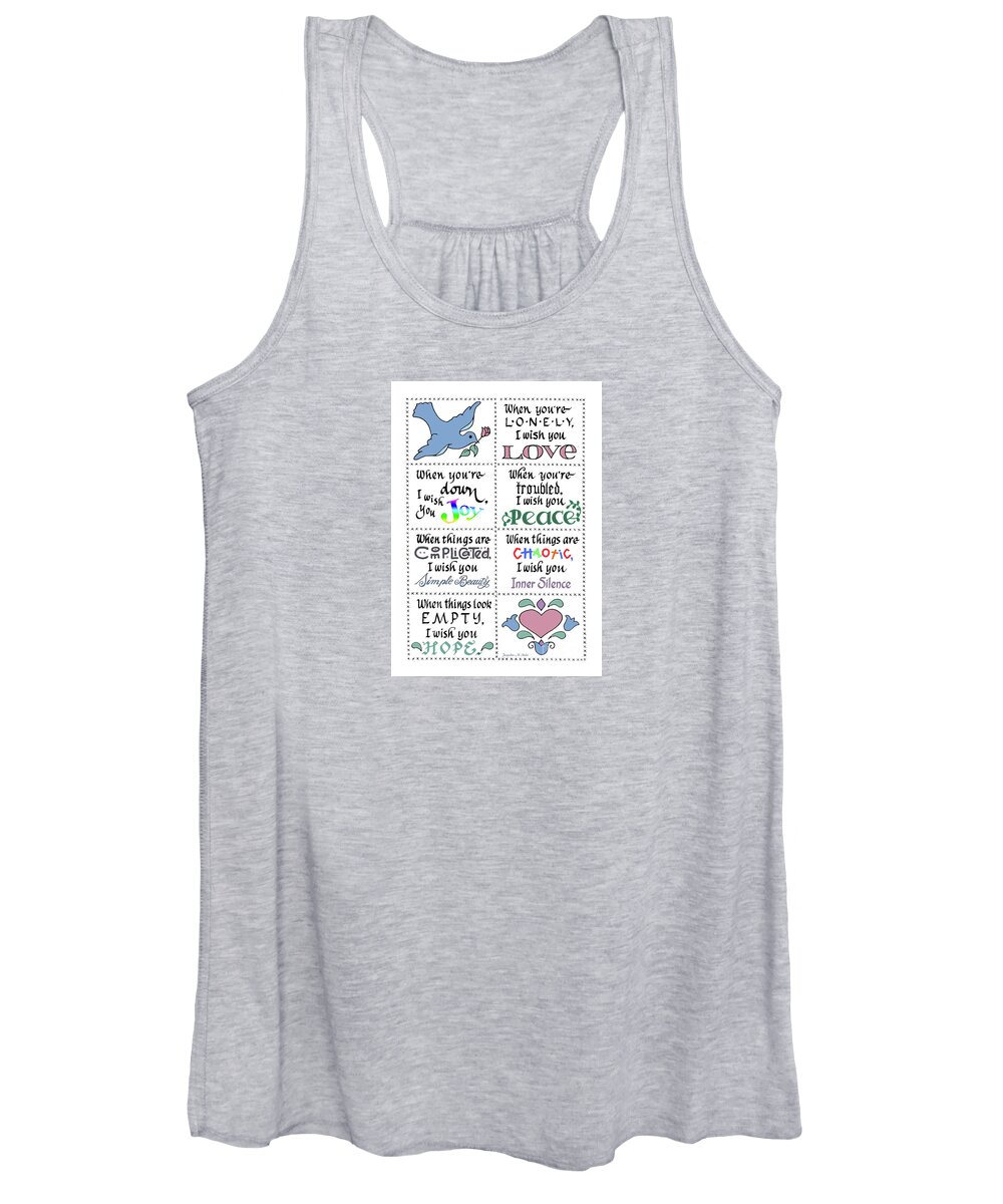 Love Women's Tank Top featuring the drawing I Wish You Love by Jacqueline Shuler