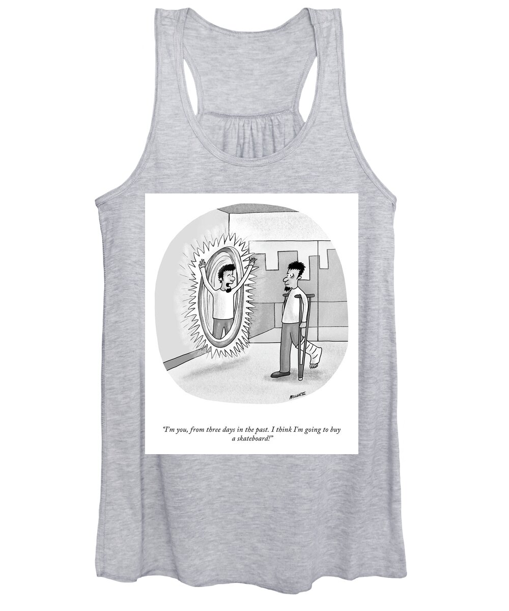 I'm You Women's Tank Top featuring the drawing I'm Going to Buy a Skateboard by Lonnie Millsap