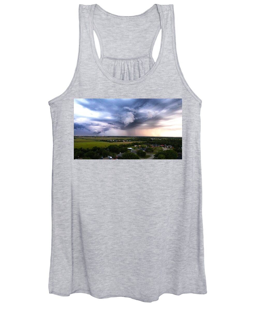 Nature Women's Tank Top featuring the photograph Incoming Thunder Storm by Tim Kuret