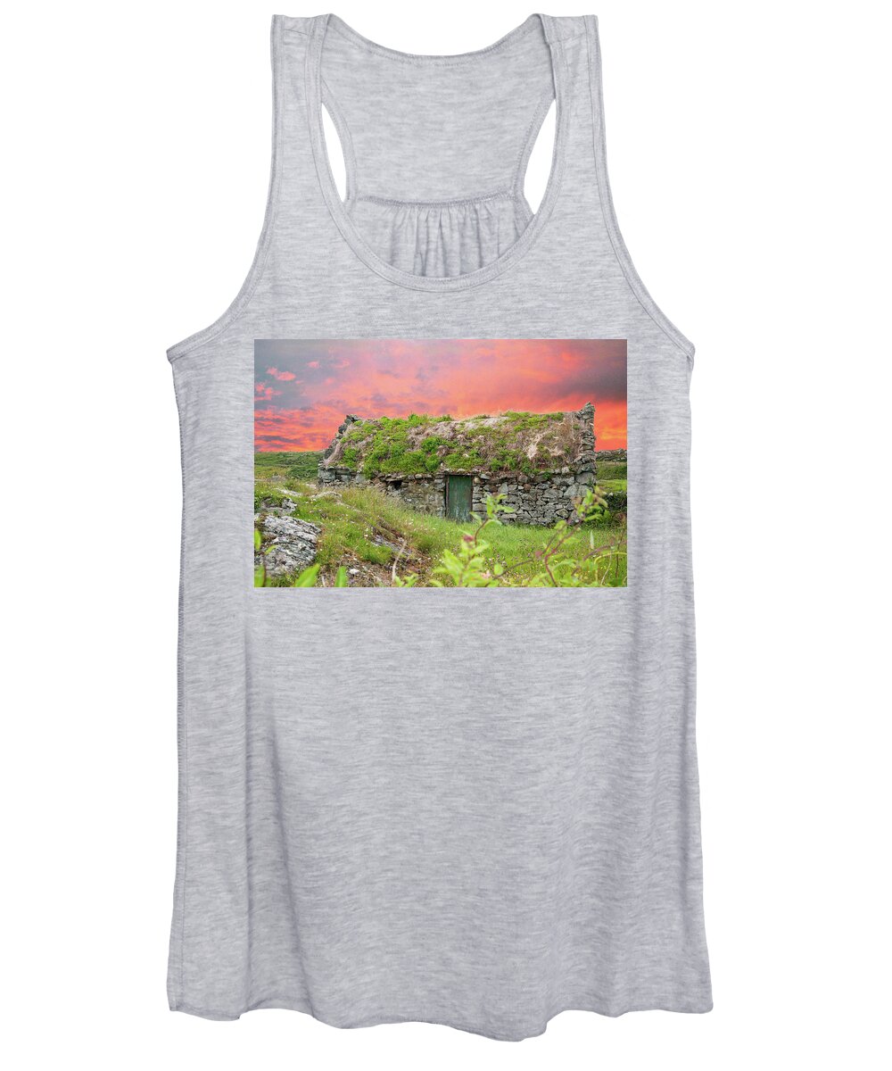 Cottage Women's Tank Top featuring the photograph Irish Cottage by Rob Hemphill