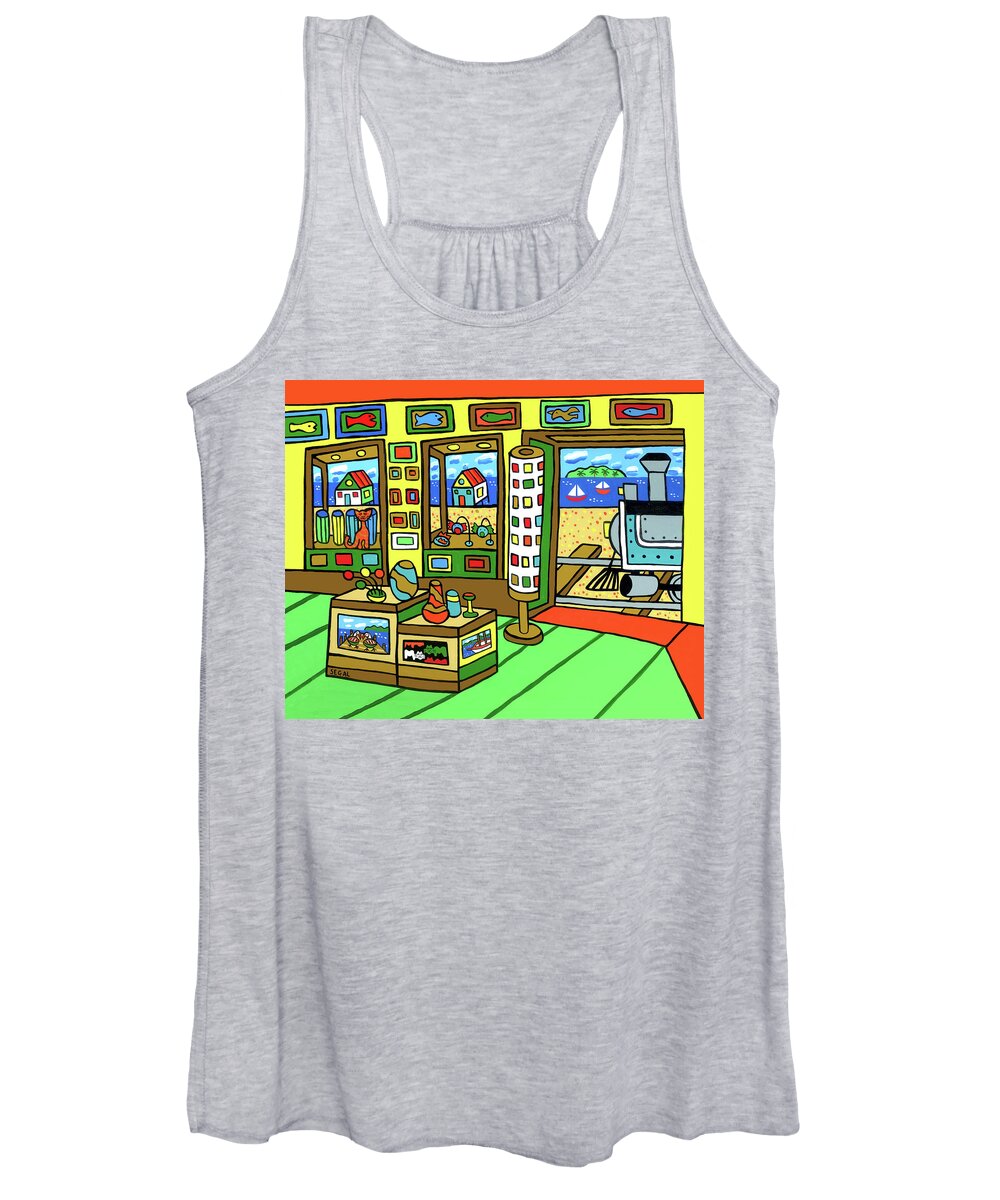 Island Women's Tank Top featuring the painting Island Arts Gallery - Cedar Key by Mike Segal