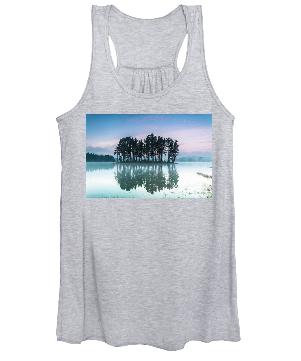 Mountain Women's Tank Top featuring the photograph Island Of the Day Before by Evgeni Dinev