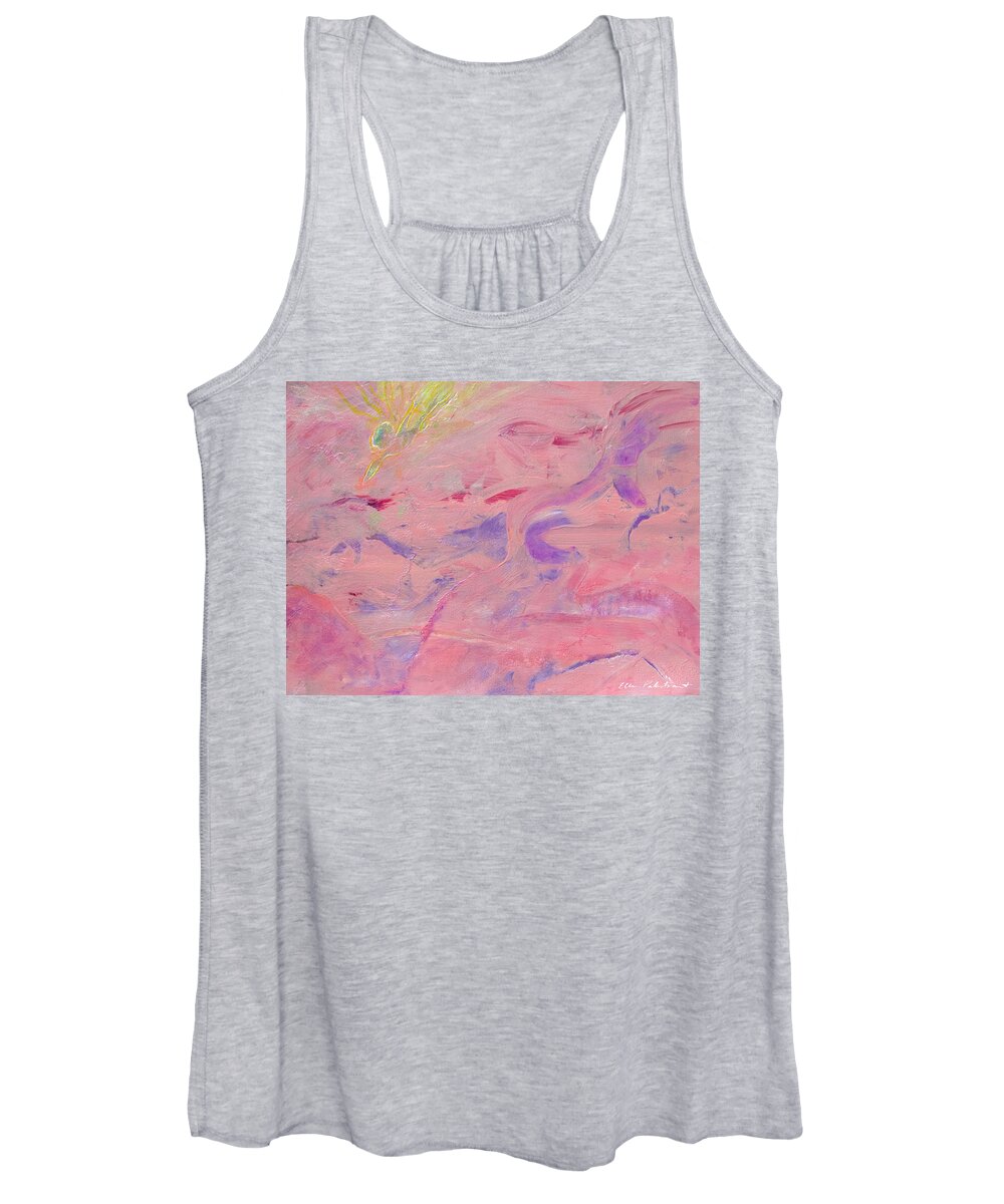 Wall Art Women's Tank Top featuring the painting It Was Five-to-Pink in an Any-Colored Sky by Ellen Palestrant