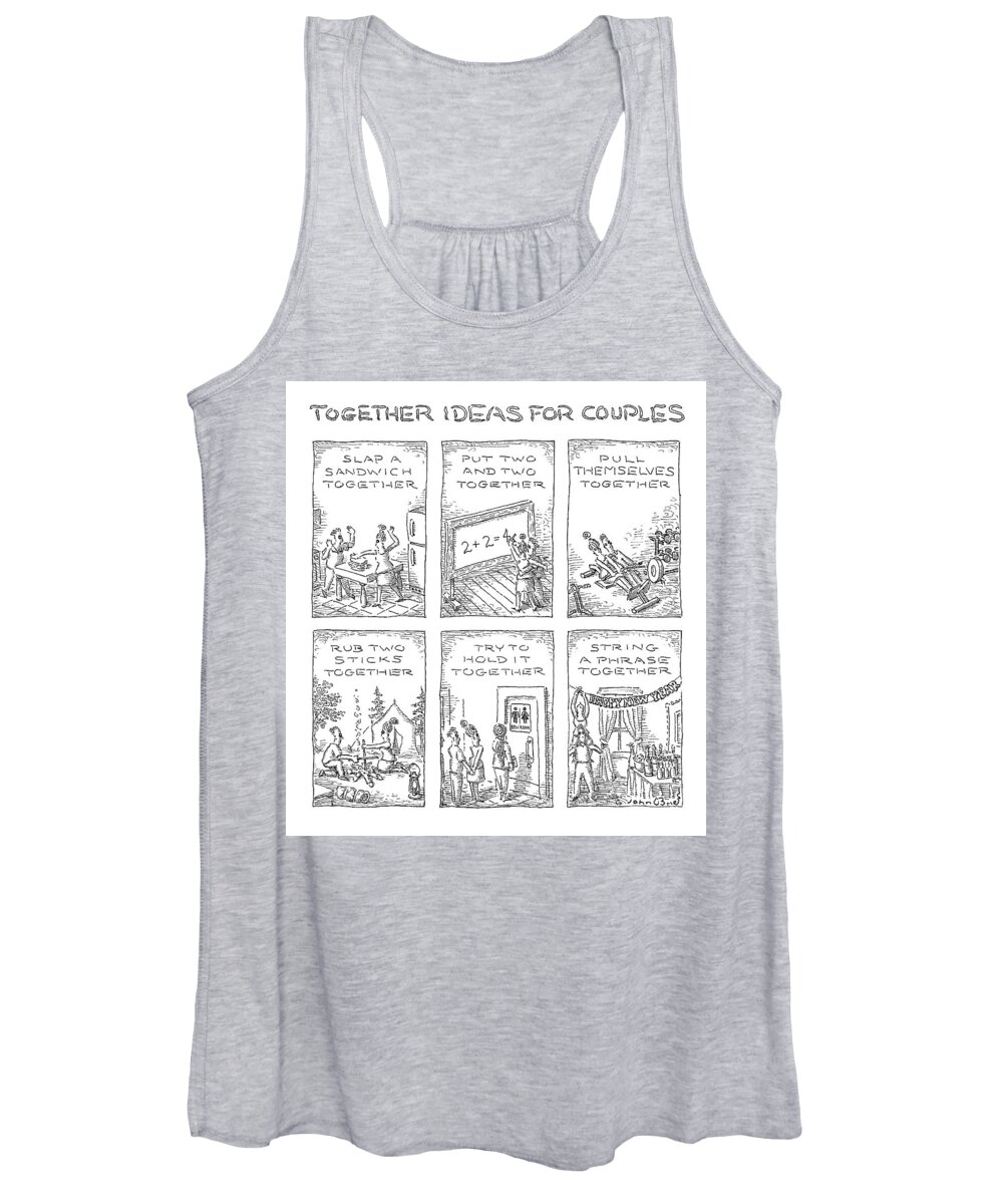 Captionless Women's Tank Top featuring the drawing John O'Brien by Together Ideas for Couples