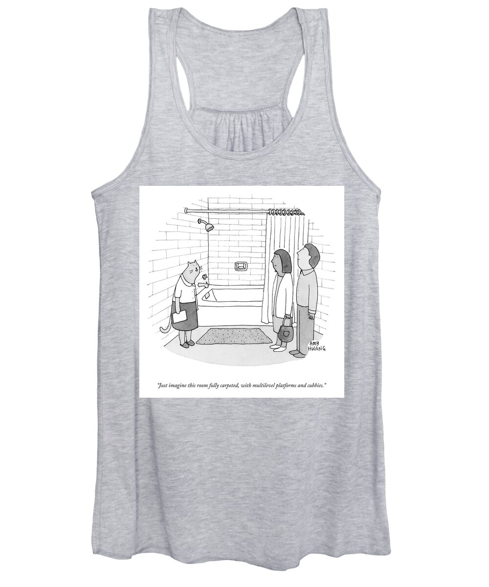 Just Imagine This Room Fully Carpeted Women's Tank Top featuring the drawing Just Imagine by Amy Hwang