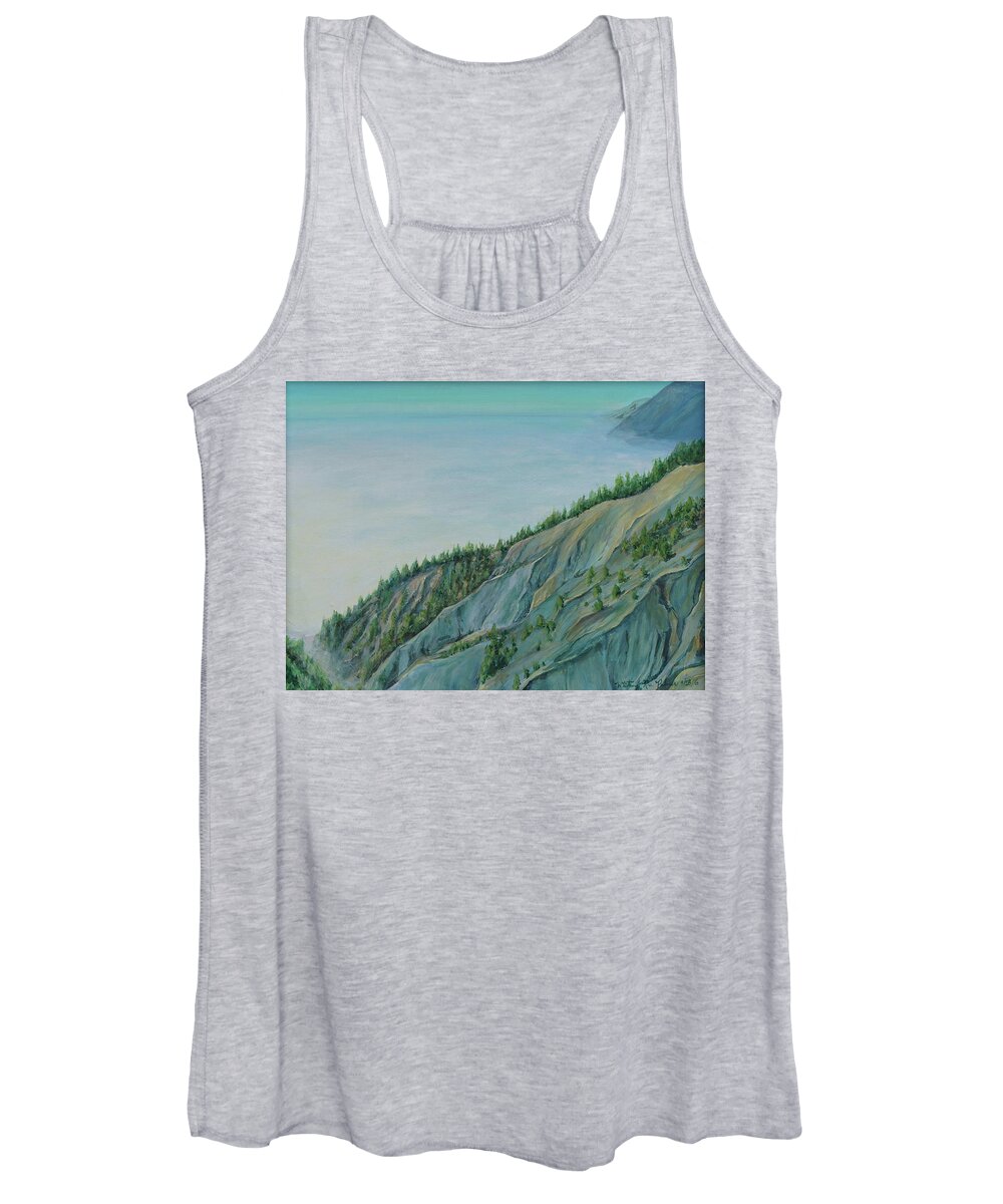 Lost Coast Women's Tank Top featuring the painting Kaluna Cliff by Whitney Palmer