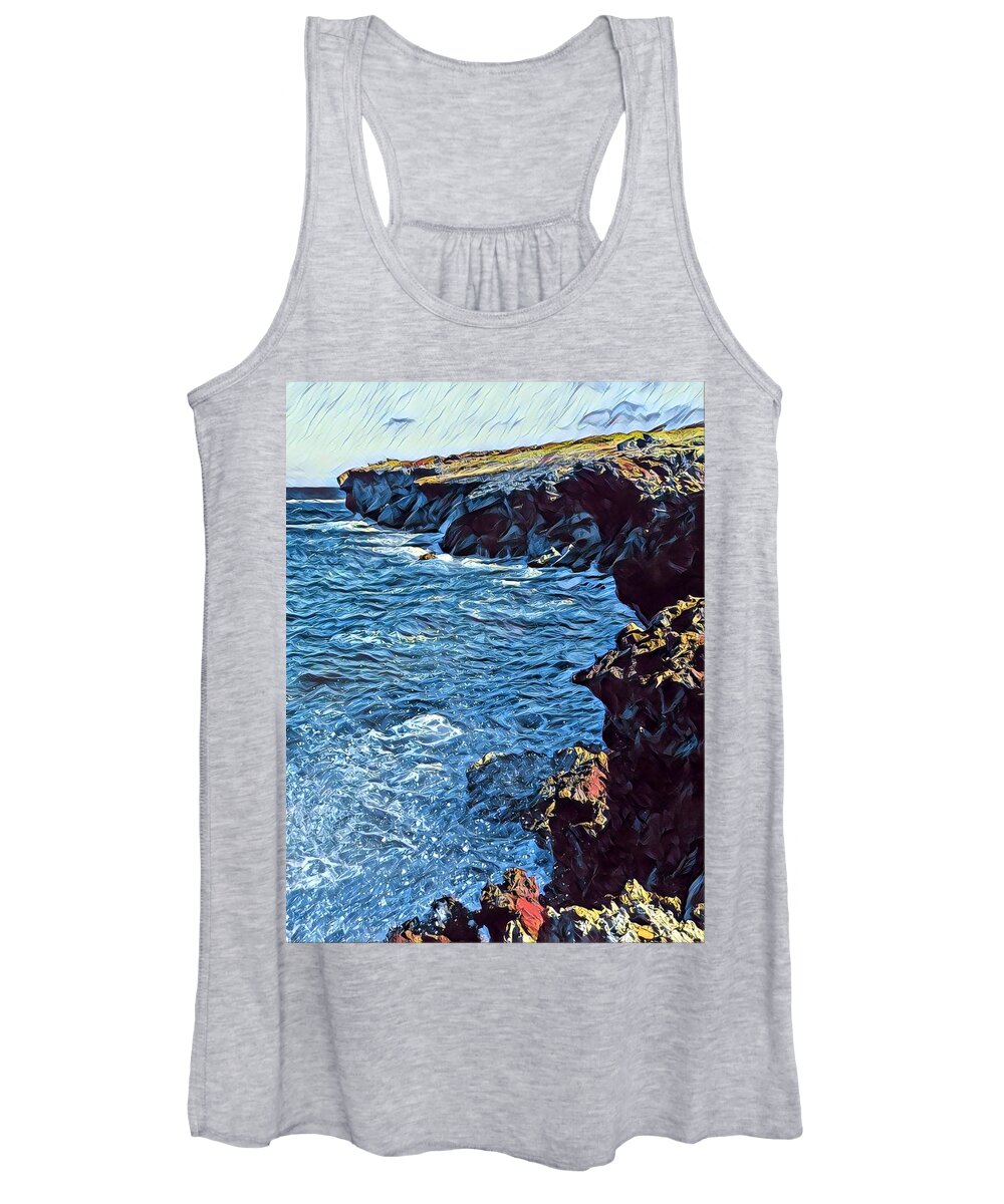 Ocean Women's Tank Top featuring the photograph Kauai Cliffs by Tonia Anderson