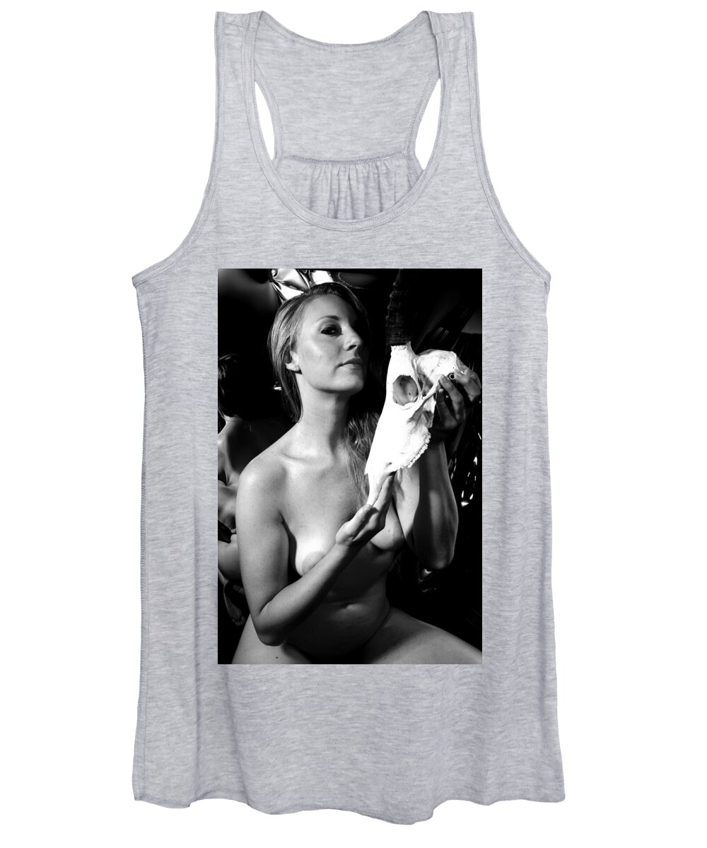 Nude Female Skull Women's Tank Top featuring the photograph Kbbt0716 by Henry Butz