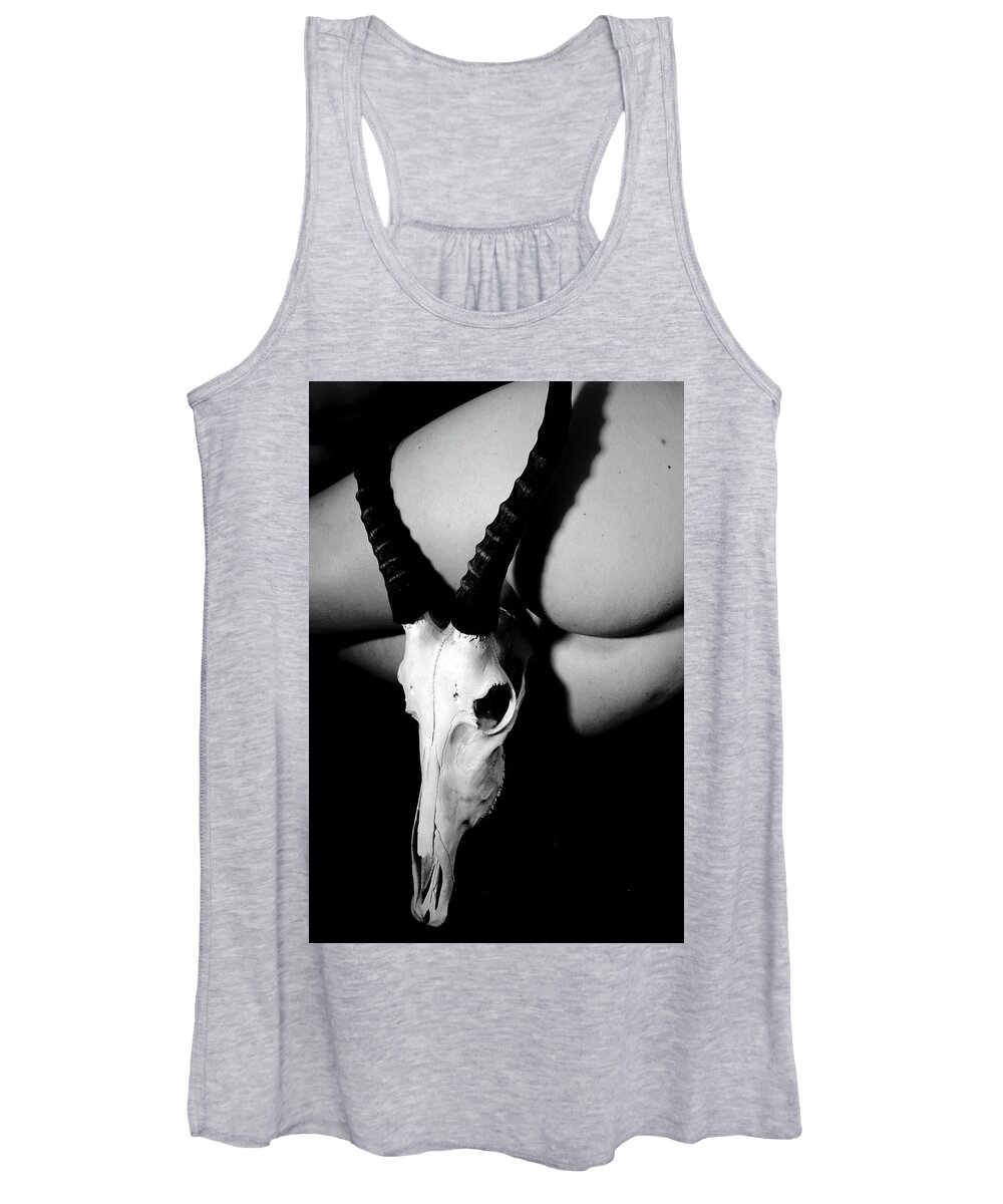 Nude Female Skull Women's Tank Top featuring the photograph Kbbt0719 by Henry Butz