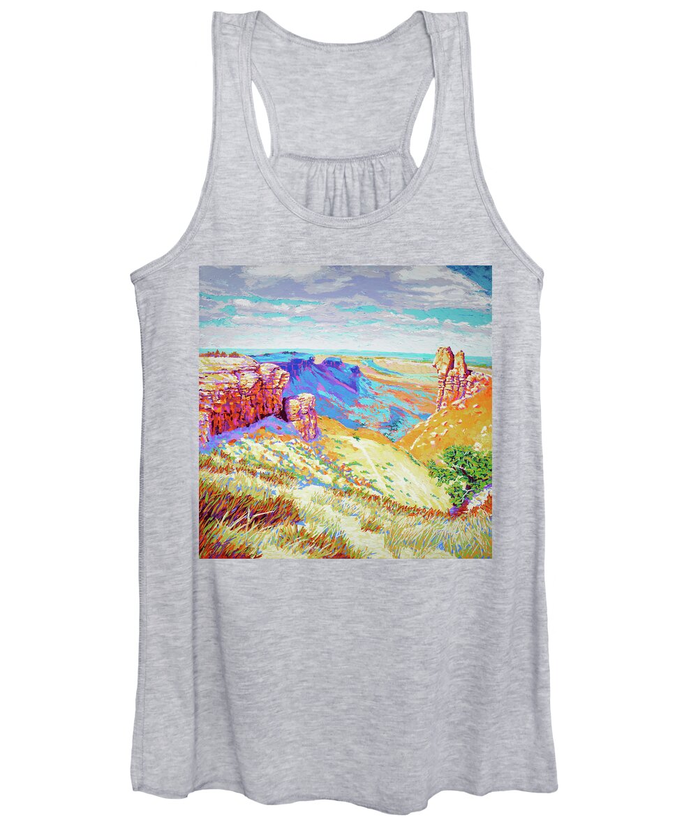 Impressionism Women's Tank Top featuring the painting Keep Moving Forward by Darien Bogart