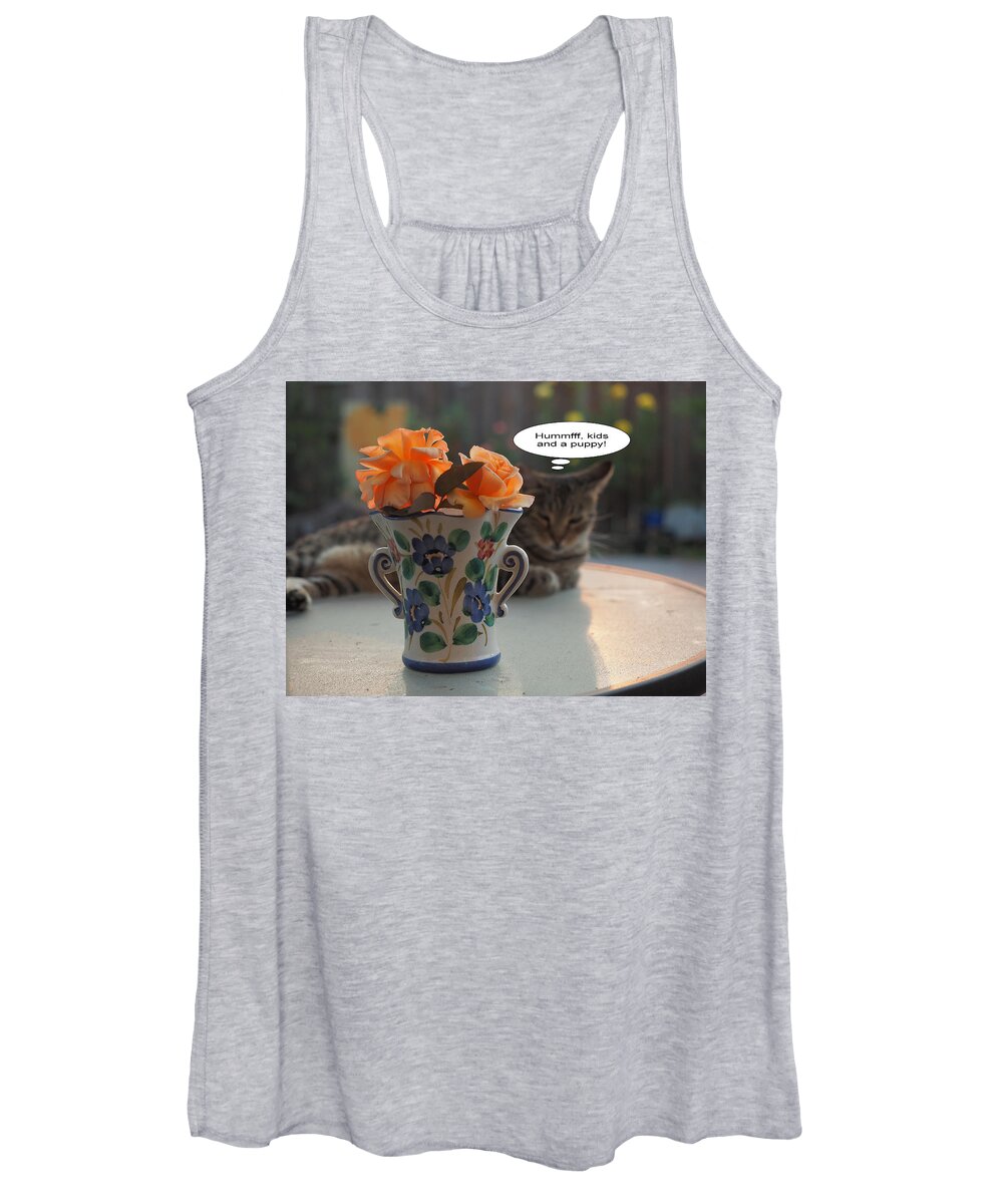 Still Life Women's Tank Top featuring the photograph Feline Anxiety by Richard Thomas