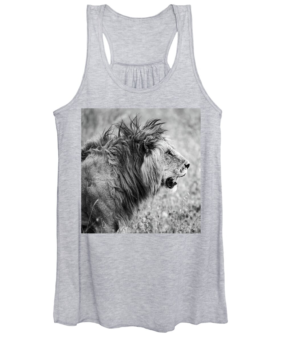 Lion Women's Tank Top featuring the photograph King of the Serengeti by David Hart