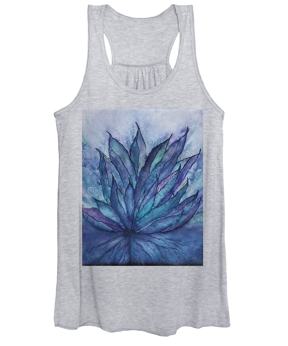 Watercolor Women's Tank Top featuring the mixed media La Terre Bleu by Terry Ann Morris