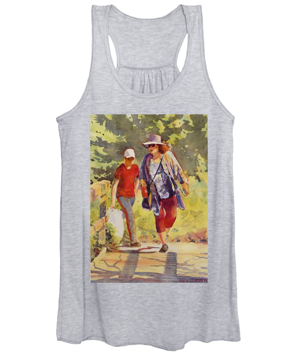 Summer Women's Tank Top featuring the painting Lady in Red at Lemoine Pt by David Gilmore