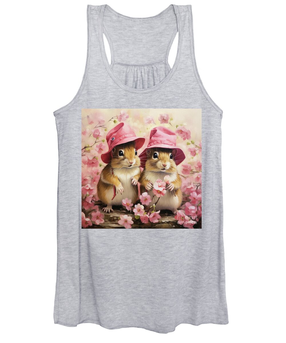 Chipmunks Women's Tank Top featuring the painting Lala And Lulu by Tina LeCour