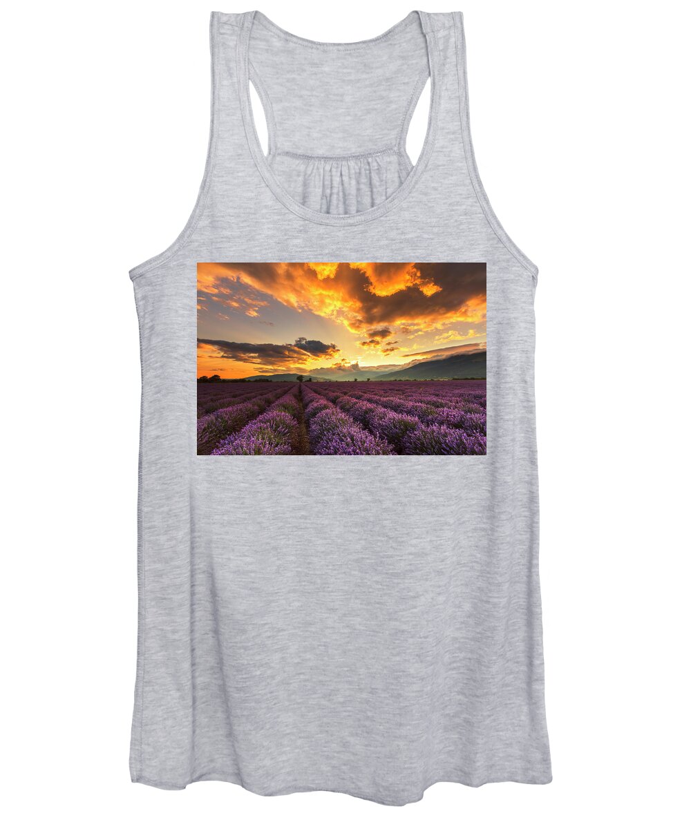 Bulgaria Women's Tank Top featuring the photograph Lavender Sun by Evgeni Dinev