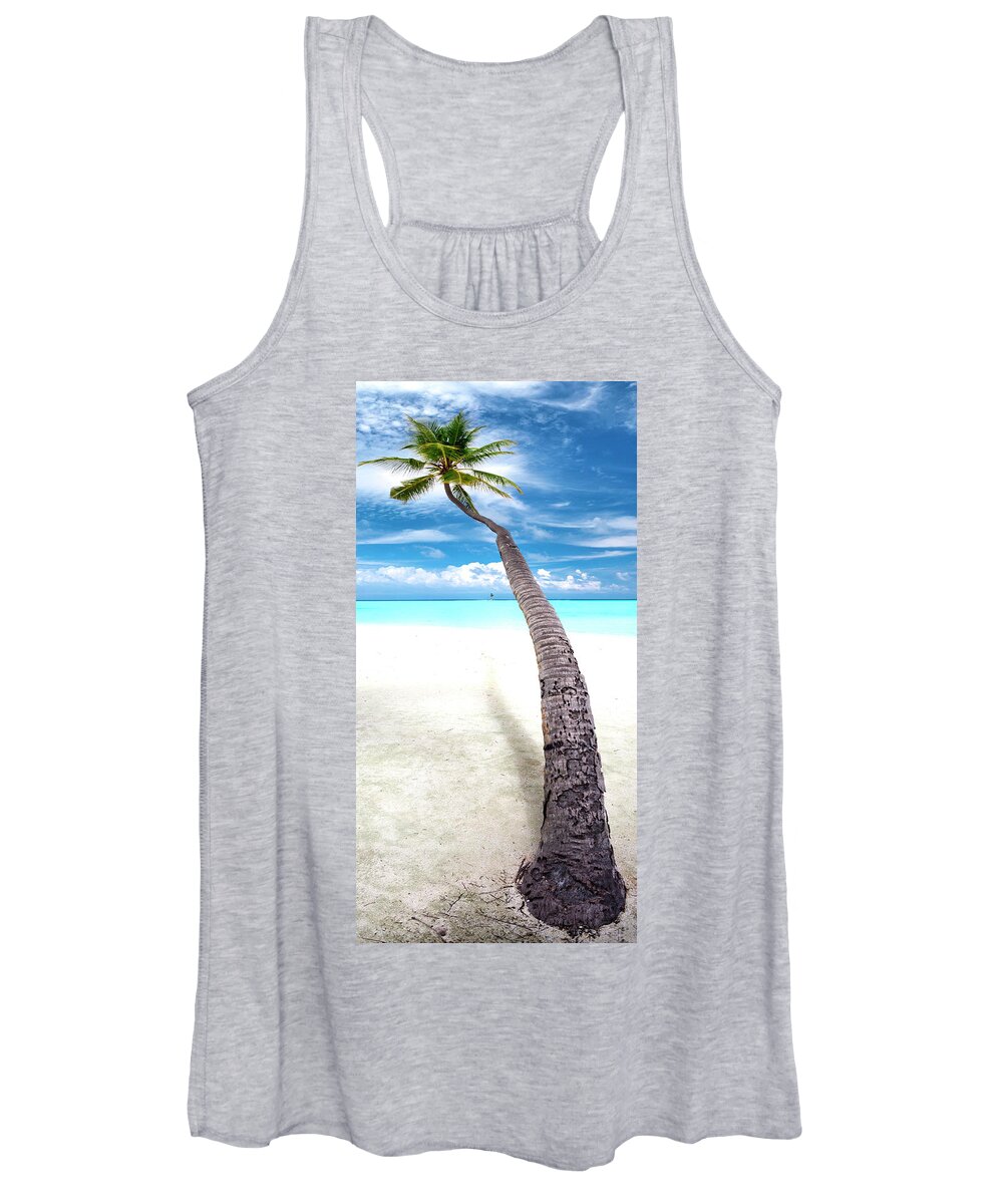 Calm Women's Tank Top featuring the photograph Leaning Palm by Sean Davey