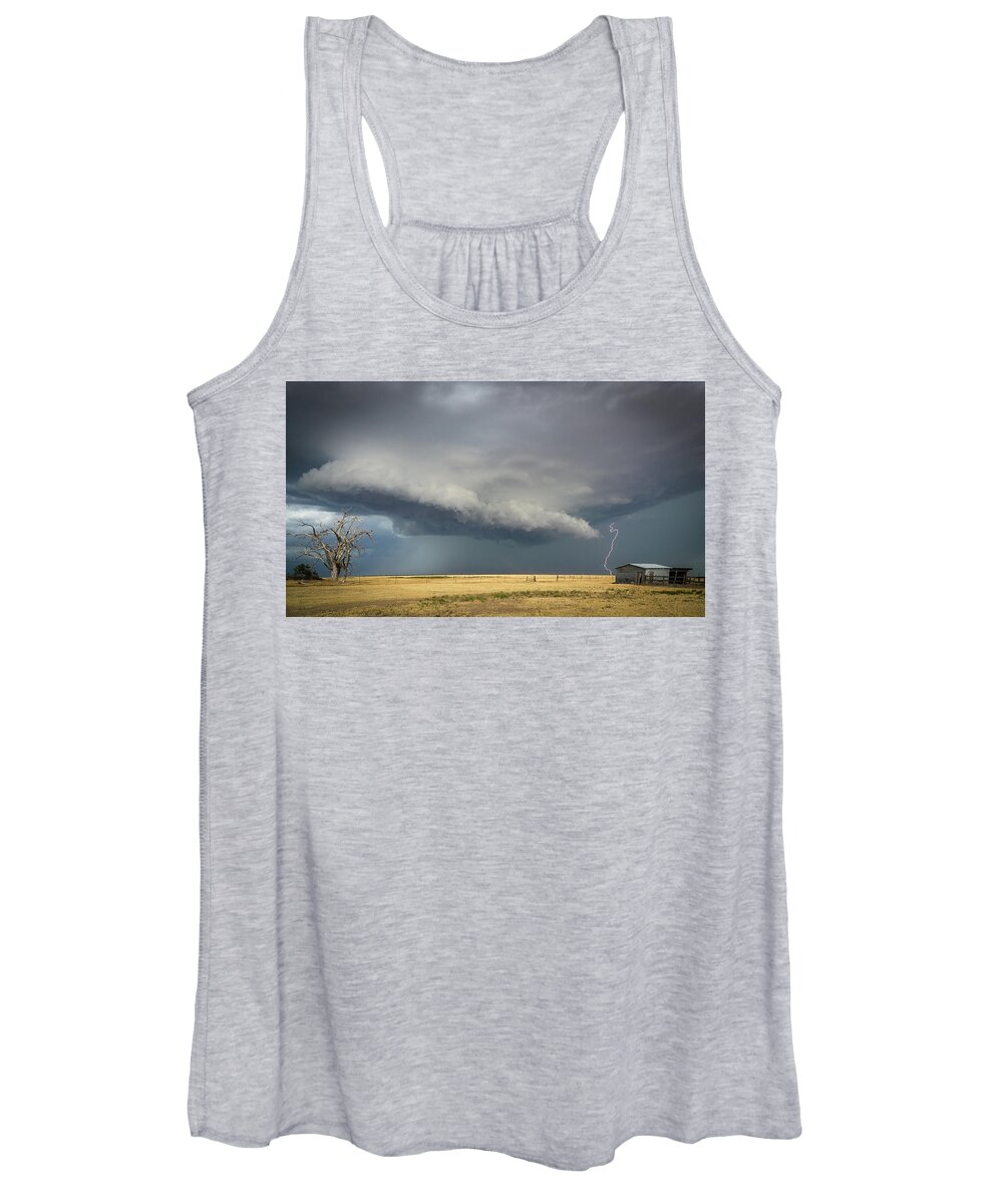 Lightning Women's Tank Top featuring the photograph Light Skies by Laura Hedien