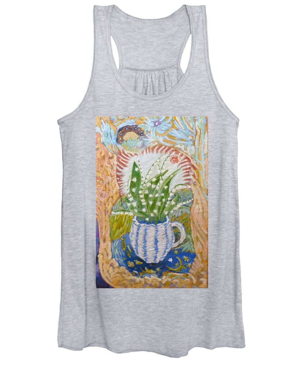 Lily Of The Valley Women's Tank Top featuring the painting Lily of the valley by Elzbieta Goszczycka