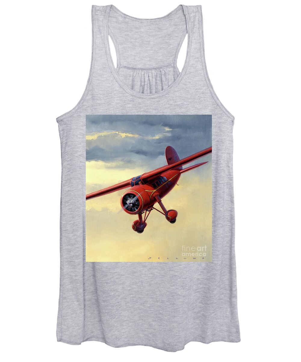 Aviation Women's Tank Top featuring the painting Lockheed Vega by Jack Fellows
