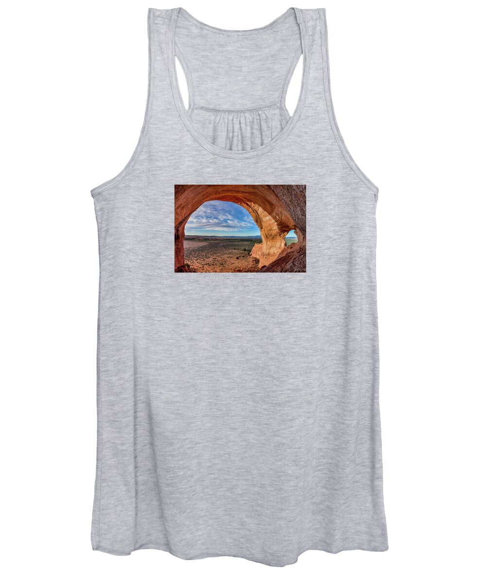 Moab Women's Tank Top featuring the photograph Looking Glass Alcove and Arch by Dan Norris
