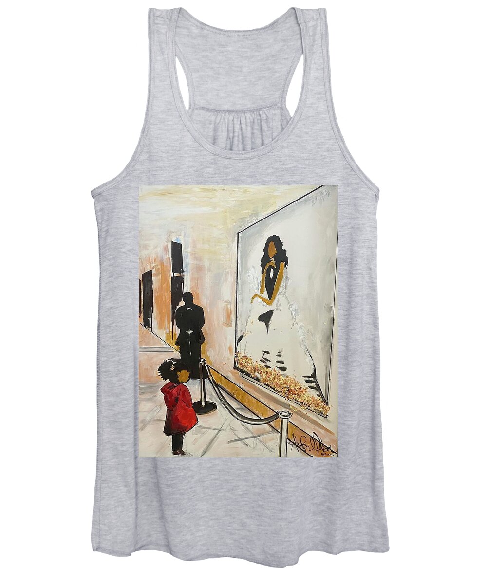  Women's Tank Top featuring the painting Looking up at Greatness by Angie ONeal